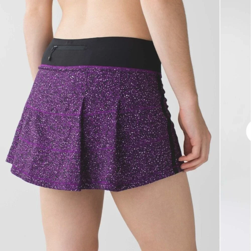 Lululemon Pace Rival Skirt Flashback Static Powdered Rose Violet 8 Tall Purple